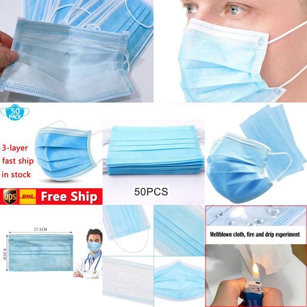

non-woven dhl ups 3ply shipping disposable protection and personal health mask with earloop mouth face sanitary masoutletz255