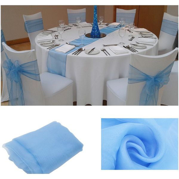 

2pcs organza table runner tablecloth cover soft sheer fabric chair bows swag wedding 30275cm xmas party banquet table decor f wmtsjv