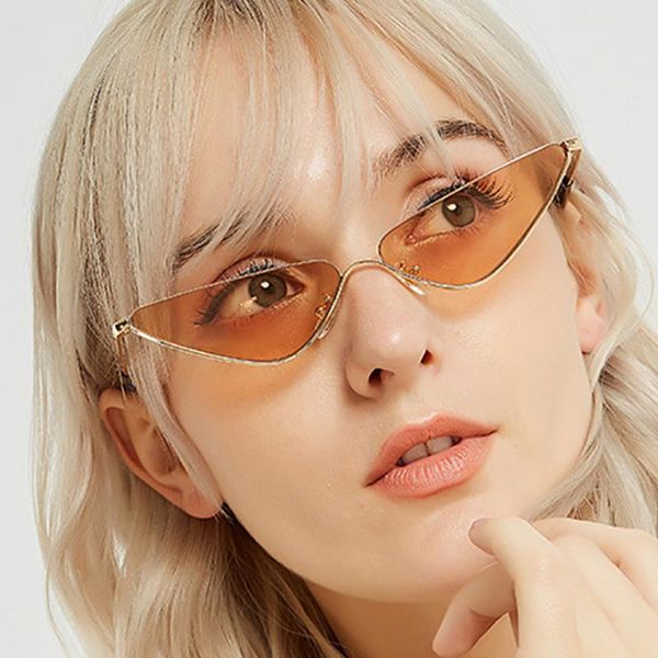 

2021 New Cat Eye Sunglasses Women Small Vintage Brand Designer Sun Glasses Retro Yellow ladies Sunglass Eyewear Female Shades, White;black