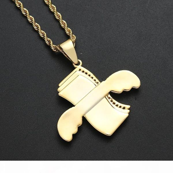 

hip hop cz stone paved bling out flying dollars money pendants necklace for men rapper jewelry gold color, Silver