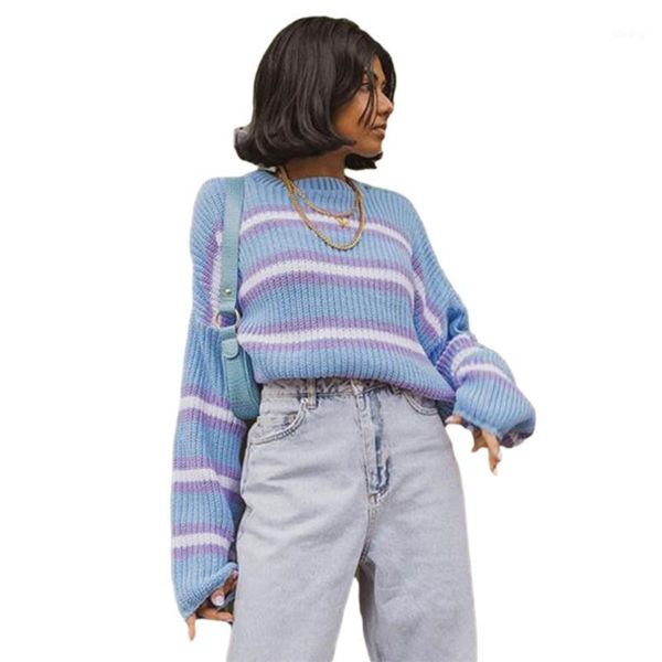 

pullover jumper pullover knitwear winter ladies winter women knitted sweater knit casual loose warm korean fashion striped 1, White;black