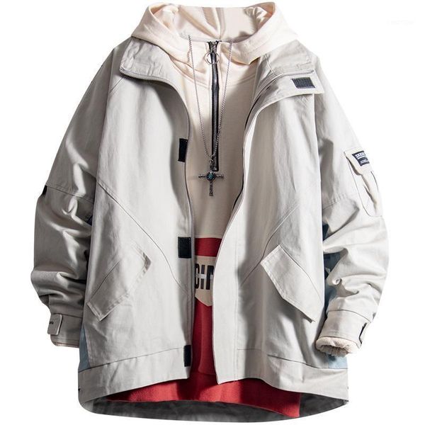 

waterproof windbreaker jackets motorcycle vintage jacket men loose many pockets jaquetas masculina jackets for men 2020 ii50jk1, Black;brown