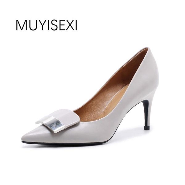 

women high heel pointed toe thin heels women pumps inside and outside all sheepskin office shoes gray black gn04 muyisexi
