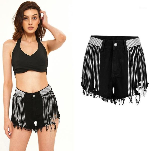 

beading black high waist pants jeans woman shorts clothing summer clothes for women waist beads jean mom1, Blue