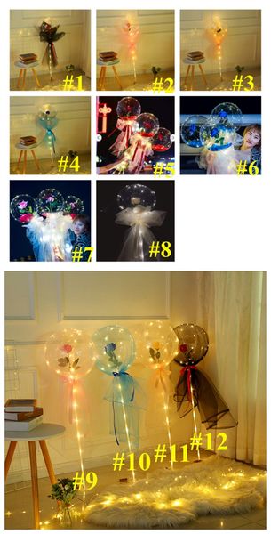

gift for balloon led flower bubble 2021 valentines decor rose bobo ball luminous transparent enchanted day led rose wedding party e1218 jlum