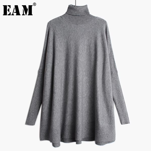 

[eam] oversized knitting sweater loose fit turtleneck long sleeve women pullovers new fashion tide spring autumn 19a-a43 201023, White;black