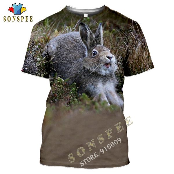 

hunting animal hare cute rabbit summer anime 3d print shirts harajuku oversized horror men clothing