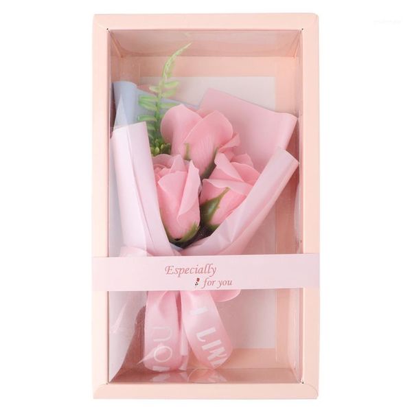 

1 set artificial soap rose bouquet gift box simulation rose valentine's gift1