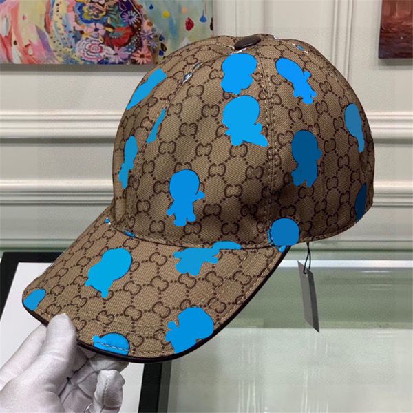 

stylish cartoon pattern printed ball caps full letter designer snapbacks couple sports hat men women baseball cap with box, Blue;gray