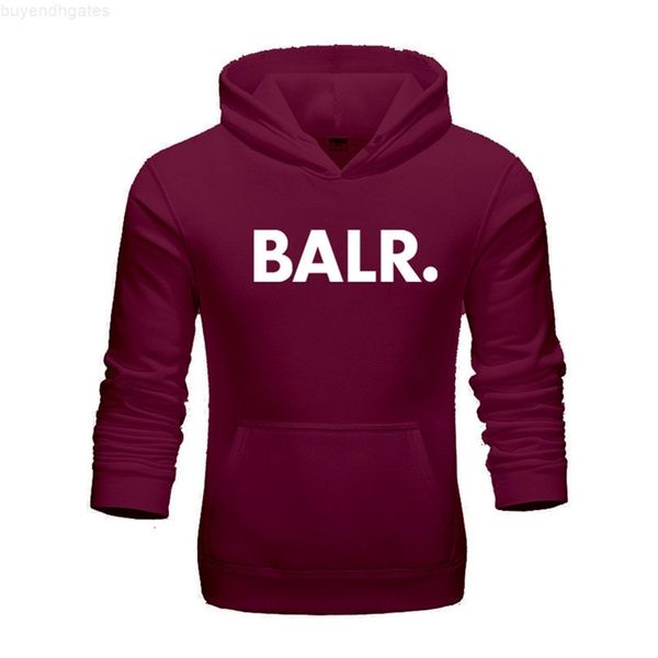 

trendy balr print fashion loose men's and women's hooded sweater, Black