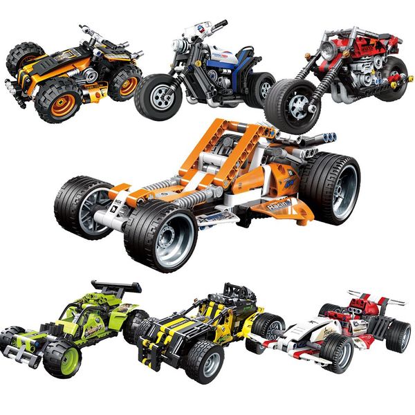 

decool 3806 3807 technic technic pull back off-road racer moc set model building blocks bricks toys for children wmthag xhlove