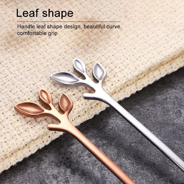 

12pcs mini leaves coffee spoon stirring spoon creative tea spoon stainless steel tableware set christmas gift for dropshipping h jlljfg