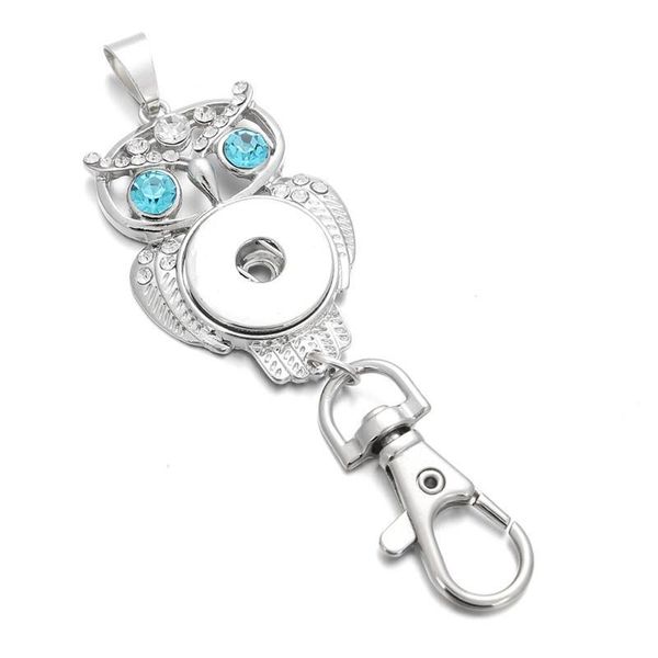 

new snap jewelry 18mm metal owl snap button keychains keyring pendant layard for women gi bbylfj, Slivery;golden