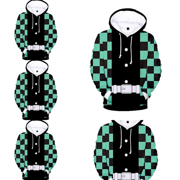 

new ghost digital sweaterblade character animation sweater 3d digital printing casual cartoon men and women hooded sweater mgoff, Black