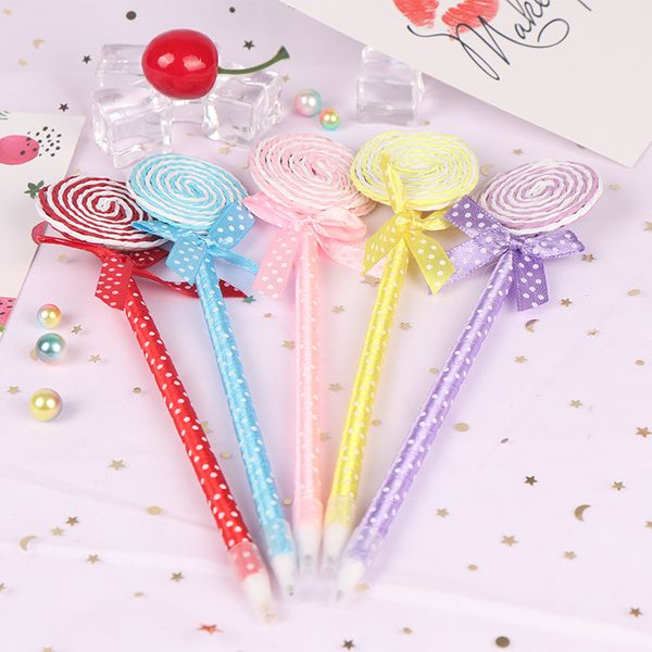 

creative ballpoint pen lollipop styled ball pens pylon ballpoint pen for writing stationery wholesale, Blue;orange