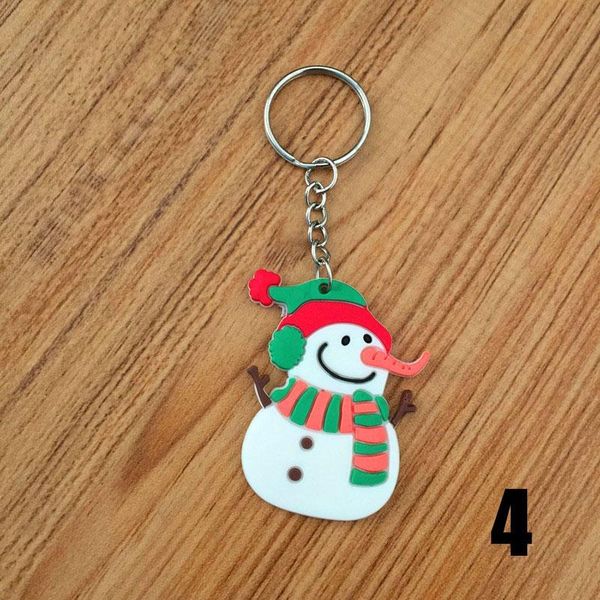 

keychains 10 pcs keychain pvc keyring santa claus christmas tree snowman sledge boys girls key chain for bag gifts ser88, Silver