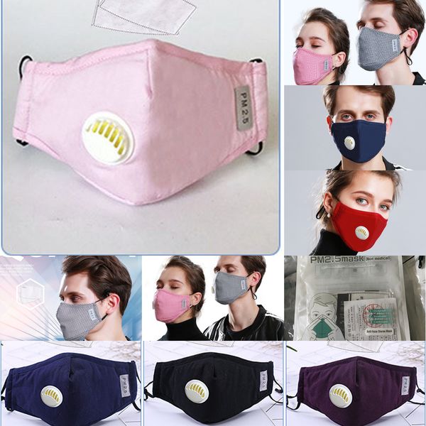 

factory in stock cotton adjusable dustproof pm2.5 protective masks 5layers filters activated carbon face washable 11 col p1sjc