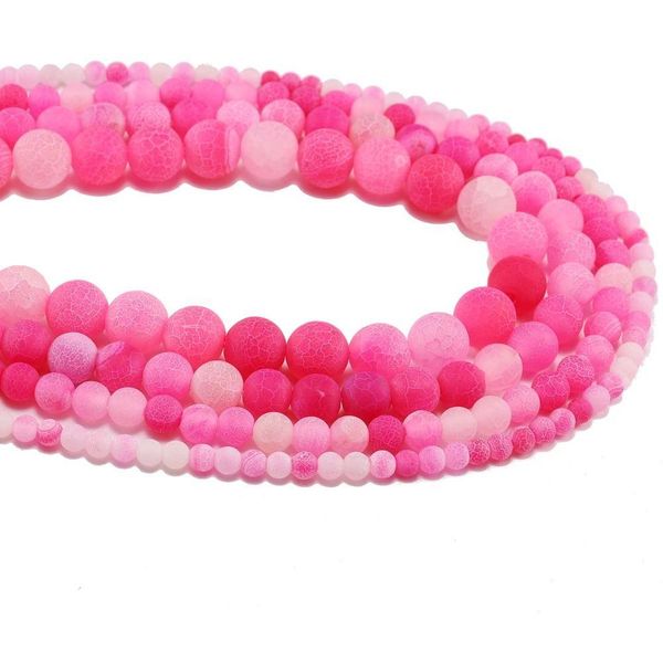 

wholesale weathering stone round spacer bead frost crab rose red agates bead for jewelry making diy necklaces bracelet accessory h jllltk