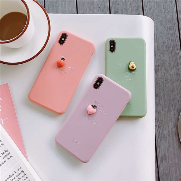

suitable for three-dimensional fruit x mobile phone shell xsmax / xr silicone 6plus small frh anti falling avocado