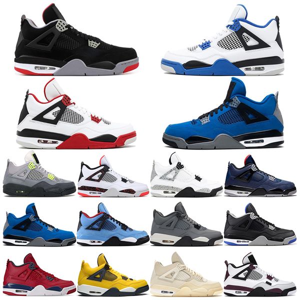 

2021 new alternate motorspo 4 mens basketball shoes 4s new bred motorsports fired red encore lightning designer sports basketball sneakers