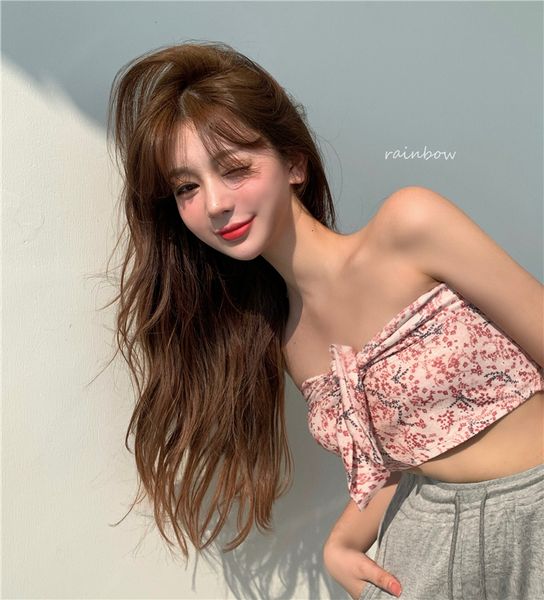 

2021 New Summer sweet ladies without sleeves strapless bandeau sexy woman off ruched tube tops harvest (r99295) 96VY, White