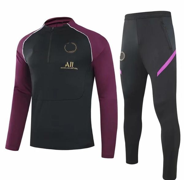 

2020/21 tracksuit long sleeve training suit football jacket kit training suit uniform chandal, Black