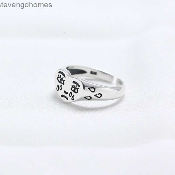 

factorytzo6face thai silver love sad crying tears expression mouth ring sale