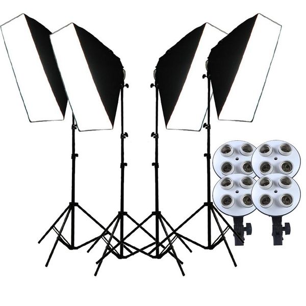 

lighting & studio accessories po softbox 4-in-1 e27 lamp holder 50*70cm diffuser 2m tripod pography continuous led lamps for video