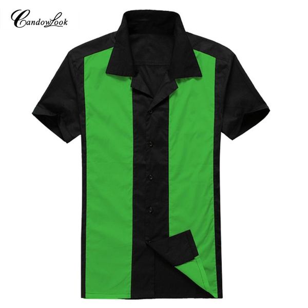 

men's casual shirts candowlook plus size arrive cotton emerald and black splicing mens shirt short sleeve male camisa masculina, White;black