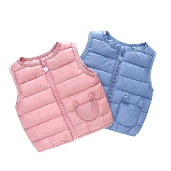 

vlinder baby clothes baby down vest girls boys winter vest newborn worm down clothes kids vest children winter coat ~ lj201007, Blue