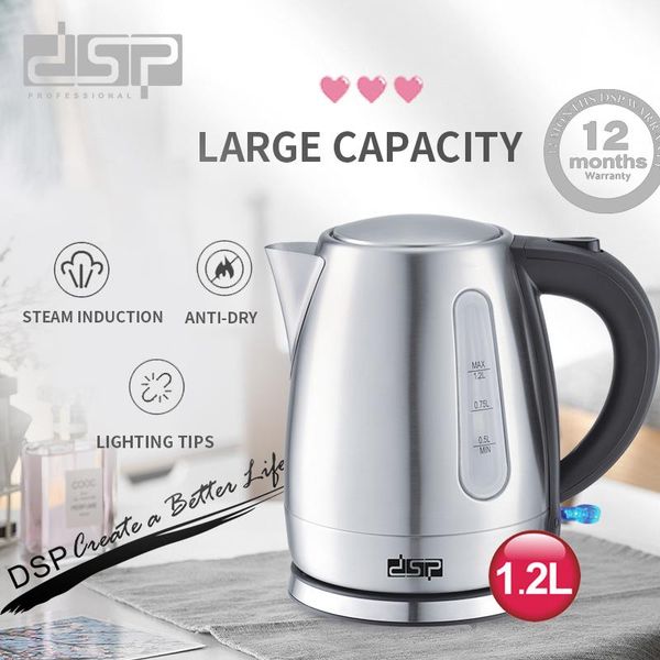 

dsp1.2l mini electric kettle stainless steel 1850w household electric kettle heater220v-240v