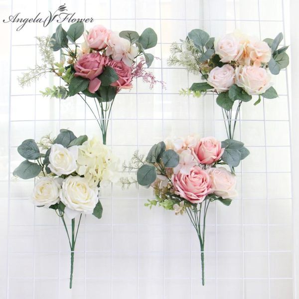 

decorative flowers & wreaths ins artificial flower wedding bouquet michaela rose hydrangea room home decoration wall material po props drop