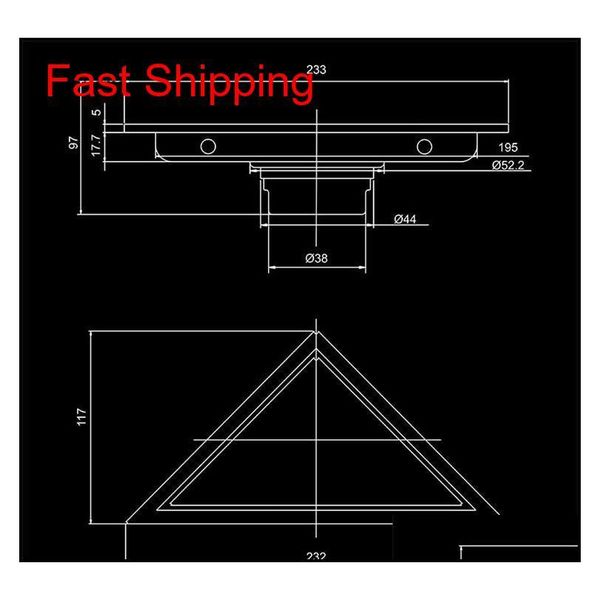 

hidden type triangle tile insert floor waste grates shower drain 232mm*117mm,304 stainles jllmsz lajiaoyard