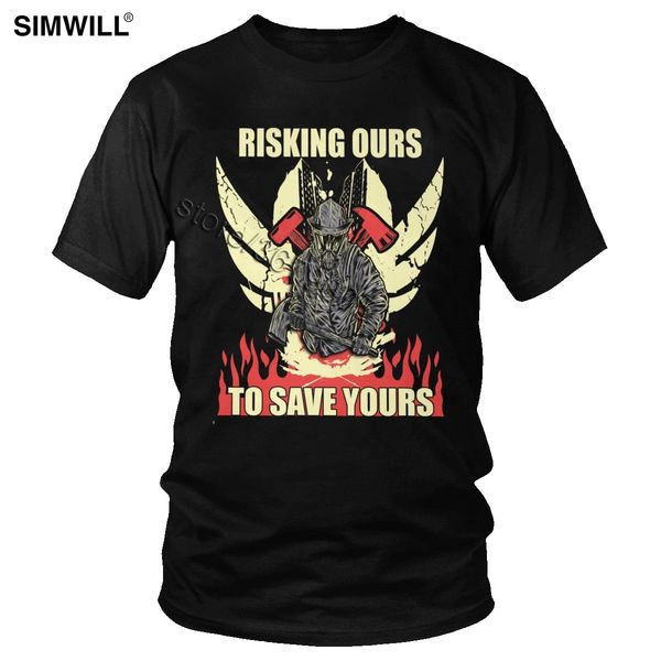 

vintage firefighter tee print fire hero risking ours to save yours casual big size gift apparel hooded sweatshirt hoodie men t shirt