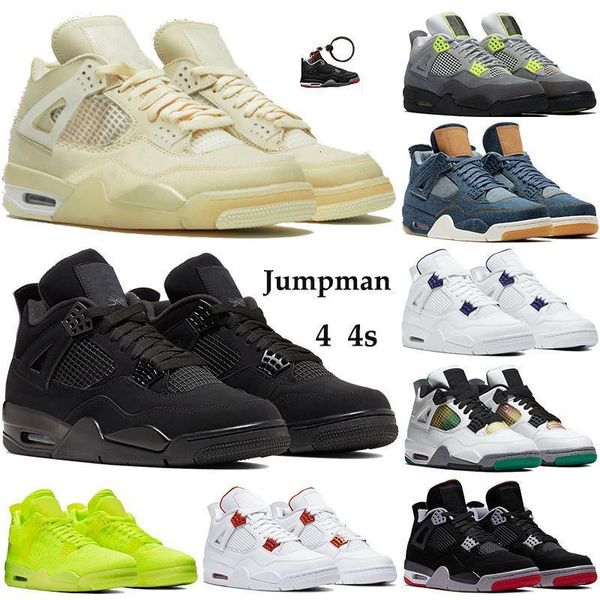 

4 4s xwhite jumpman men basketball shoes with kaychain white xsail metallic purple se neon black cat 2020 cement triainer sneakers