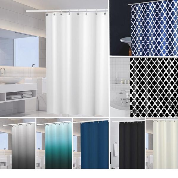 

waterproof shower curtain set with hooks solid color bathroom curtains for bathtub dropshipping bath mildew proof for ho wmtuxz