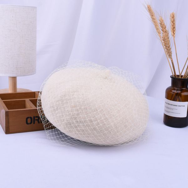 

autumn winter vintage england mesh pumpkin japanese painter beret female student hat 201012, Blue;gray