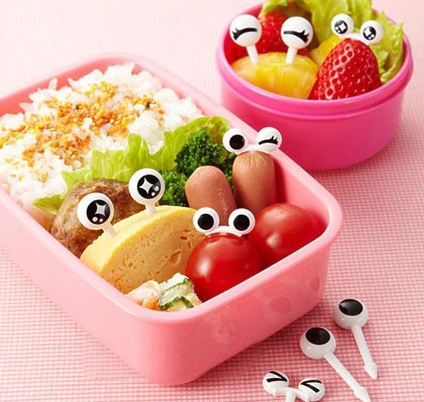 

10pcs/pack cute eyes fruit fork plastic fruit pick kids bento lunch snack cake dessert food toothpick kitc bbylwd garden2010