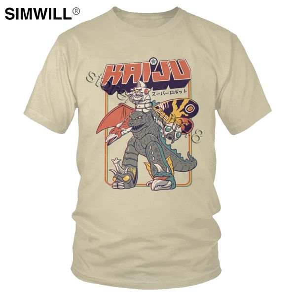 

спорт япония super robot kaiju футболки мужские новизна короткие рукава хлопок тис манга аниме монстры t-shirt slim fit graphic тенниски