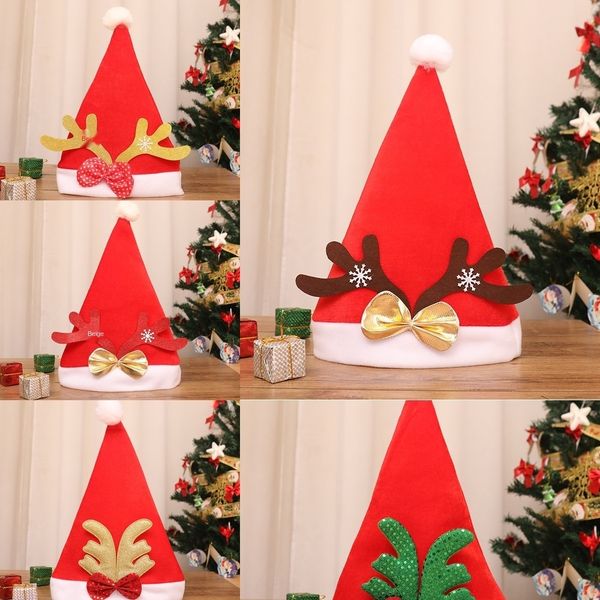 

07iqg christmas hatdecoration cap christmas woven non children's antler kindergarten non-woven hat antler gift hat uhz96
