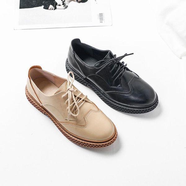 

women fashion casual leather formal shoes heels leisure street soft shoes woman trend brand chaussures femme luxe, Black
