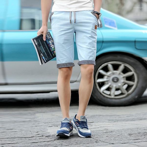 

2020 new summer men shorts cotton beach shorts elastic waist casual drop shipping abz3191, White;black