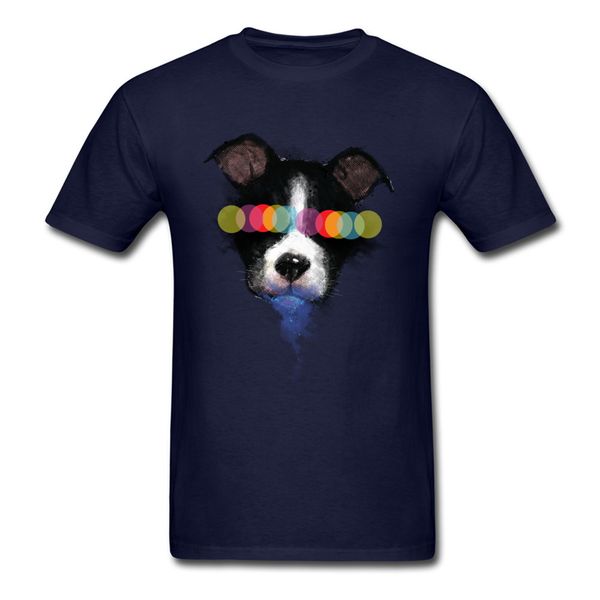 

poison feeling dog print o neck clothes dark blue party tees school trendy streetwear sport hooded sweatshirt hoodie men t shirt