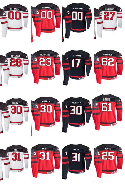 

2019 iihf world championship jerseys sam reinhart jersey jared mccann troy stecher sean couturier anthony cirelli ice hockey jersey custom, Black;red