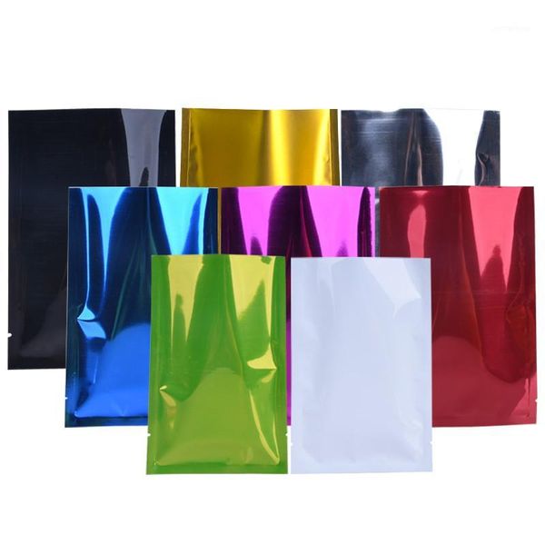 

gift wrap multiple sizes green mylar heat seal smell proof aluminium foil bag/pouches sachets open plating plain pocket1