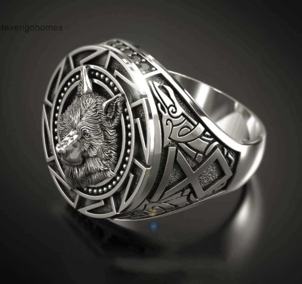 

silver totem thai haojie nordic myth viking warrior wolf man ring