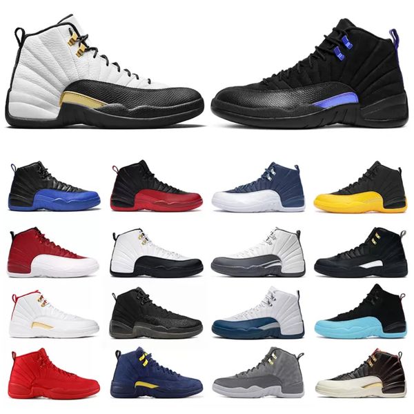 

2022 men basketball shoes jumpman 12s 12 royalty taxi utility grind dark concord reverse flu game royal university gold indigo mens trainers, Black