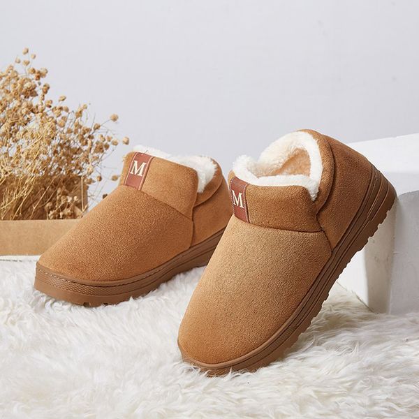 

мужчины женщина boots легких зимняя обувь мужчины женщина snow boots водонепроницаемое зимняя обувь скольжение на мужском голеностопном d30, Black