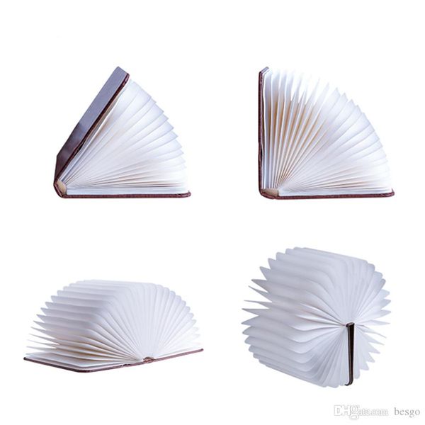 

creative book shape lights portable 3 size usb rechargeable living room decor wood folding book lights kids gift desk lamp dh1064-3 t03