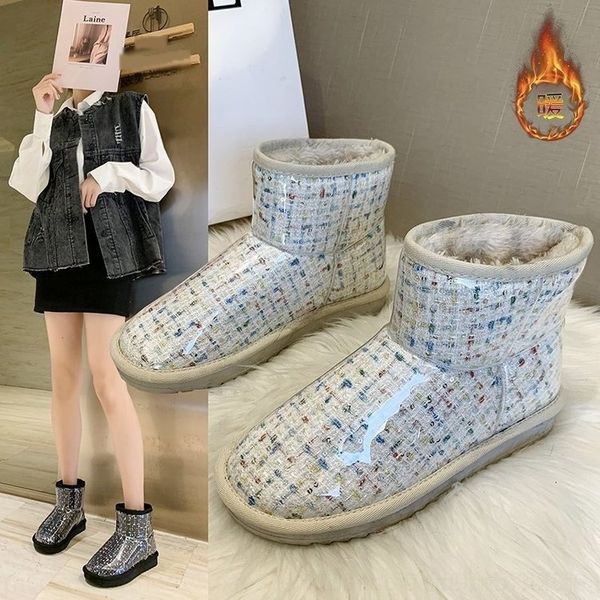 

2zib brand winter outdoor plush men snow warm autumn ankle boots comfortable lace-up sneakers men's shoes, Black